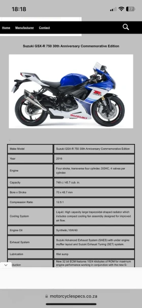 Suzuki Gsxr 750 L6 30th Anniversary Commemorative Edition | Mobile.bg    12