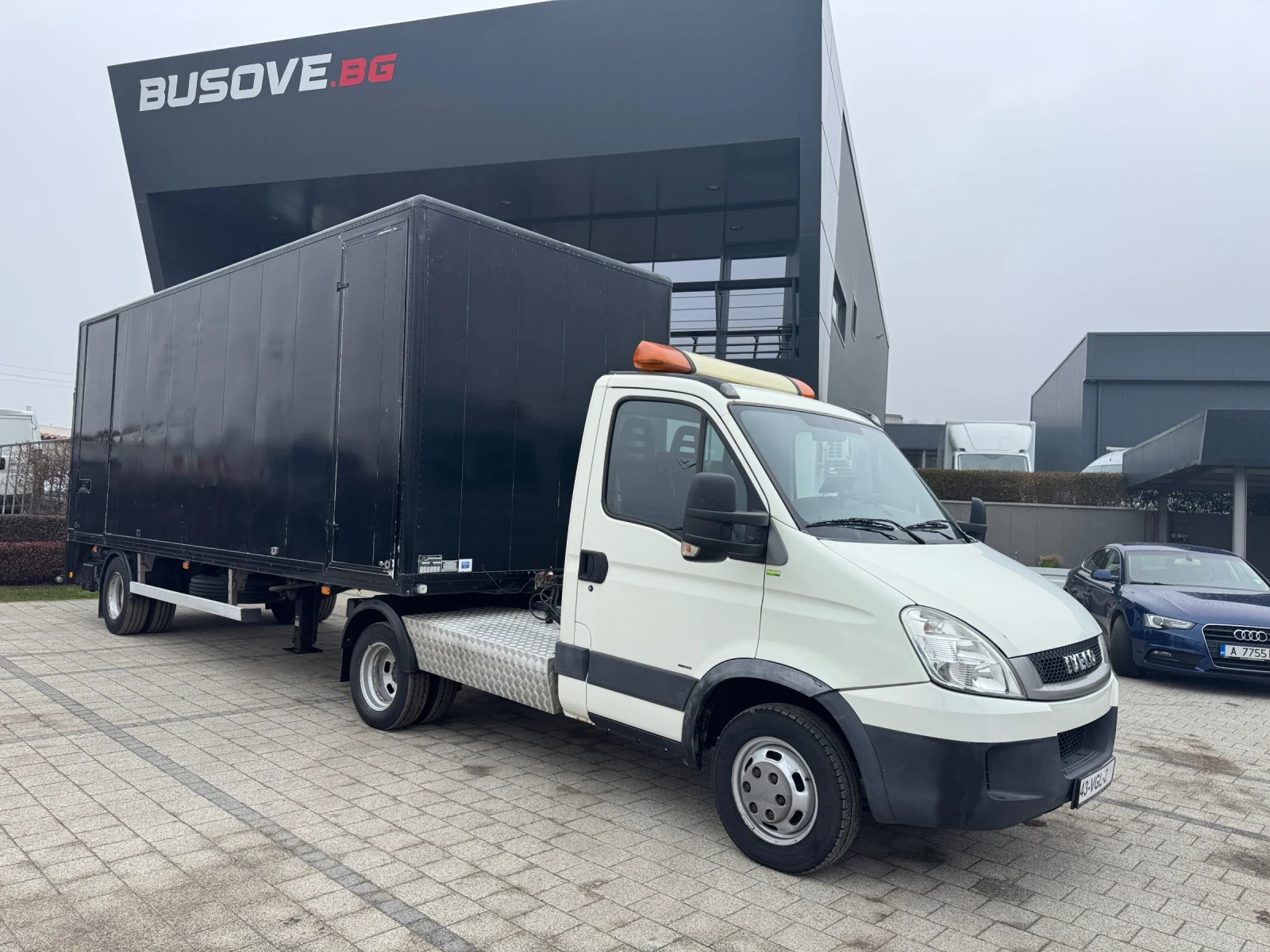 Iveco Daily 35C18 Б+ Е влекач с ремарке 6, 50м падащ борд, снимка 1