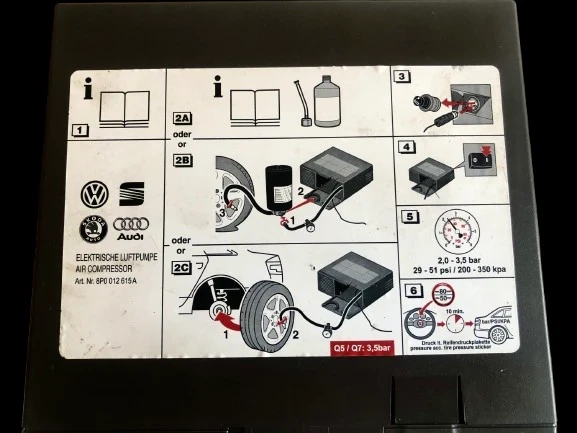 Цена - 25евро. Оригинален компресор за автомобилни гуми + Лепило/Пяна, снимка 6 - Части - 52007057