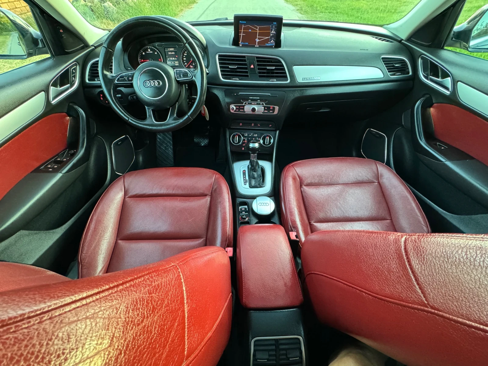 Audi Q3 2.0TDI:;184kc;:S-Line:;ЧЕРВЕНА КОЖА:;ПАНОРАМА;:АВТ, снимка 15 - Автомобили и джипове - 55406547