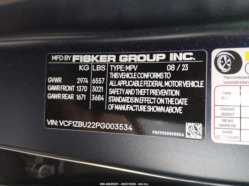 Fisker Ocean One AWD, снимка 9 - Автомобили и джипове - 55935335