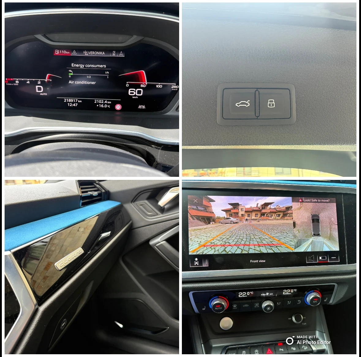 Audi Q3 Sportback 45 TFSI guattro S line, Bang & Olufsen, 360* , снимка 14 - Автомобили и джипове - 54605177