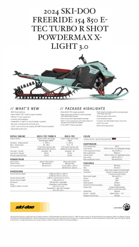 Обява за продажба на BRP Ski-Doo 2024 FREERIDE 154 850 E TEC TURBO R SHOT REV Gen5  ~45 500 лв. - изображение 1