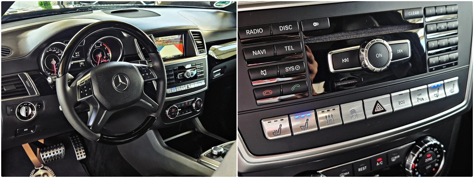 Mercedes-Benz ML 63 AMG ТVx3/DISTR/PANO/CAMERA/HARMAN/ОБДУХ/AMBIENT/LIZING, снимка 11 - Автомобили и джипове - 55492062