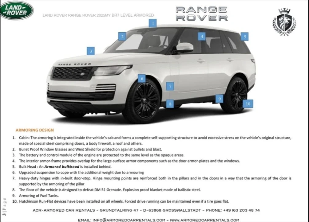 Land Rover Range rover ARMORED* ���* 4780��* VR7* �������*  | Mobile.bg � ����������� 11