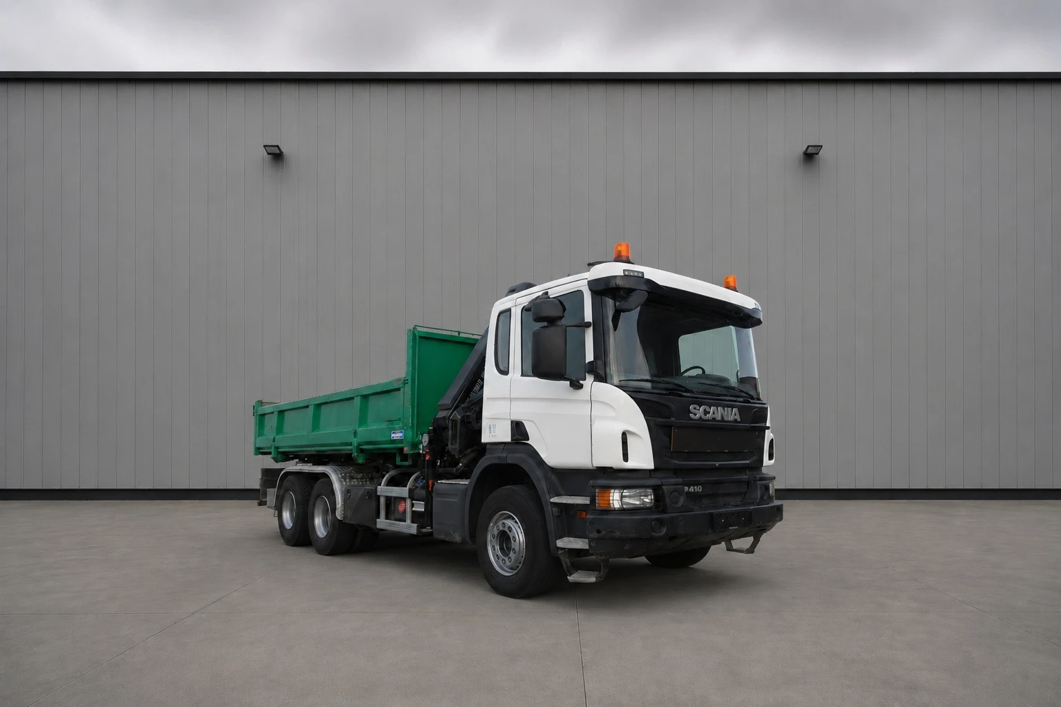 Scania P 410 6x4 Kipper mit Kran -Hiab 188 ES-3