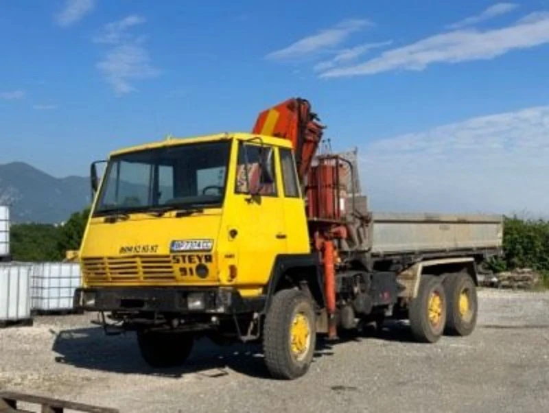 Steyr 1491 Самосвал с кран 