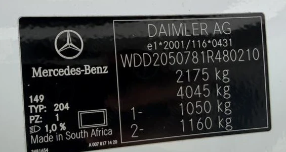 Mercedes-Benz C 200 198hp 4matik 1ви собственик, снимка 10 - Автомобили и джипове - 54296878