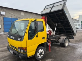 Isuzu Npr 3.0TD Тристранен Самосвал с Кран до 3.5т, снимка 1