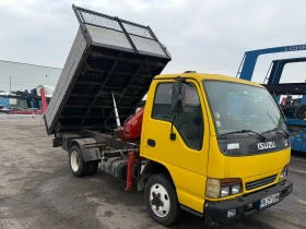 Isuzu Npr 3.0TD Тристранен Самосвал с Кран до 3.5т, снимка 2