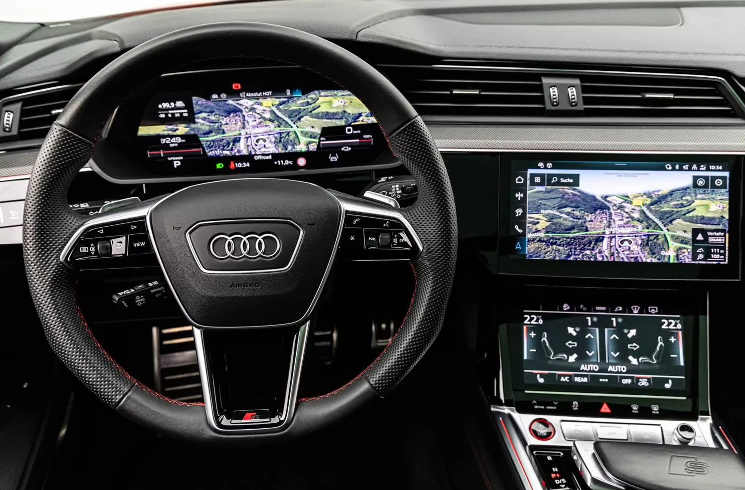 Audi SQ8 e-tron/503HP/BLACK/MATRIX/PANO/360/B&O/HUD/369q, снимка 8 - Автомобили и джипове - 54776533