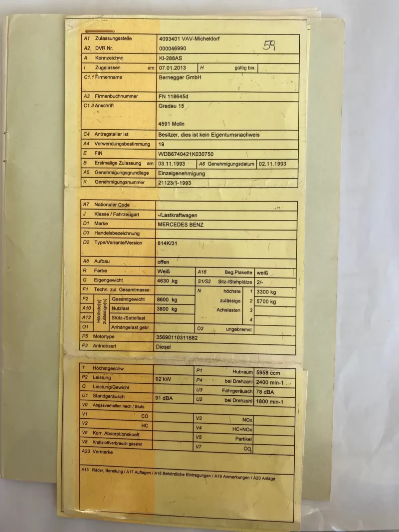 Mercedes-Benz 814 ТОП!!!Реални километри, тристранно разтоварване, снимка 17 - Камиони - 52706594