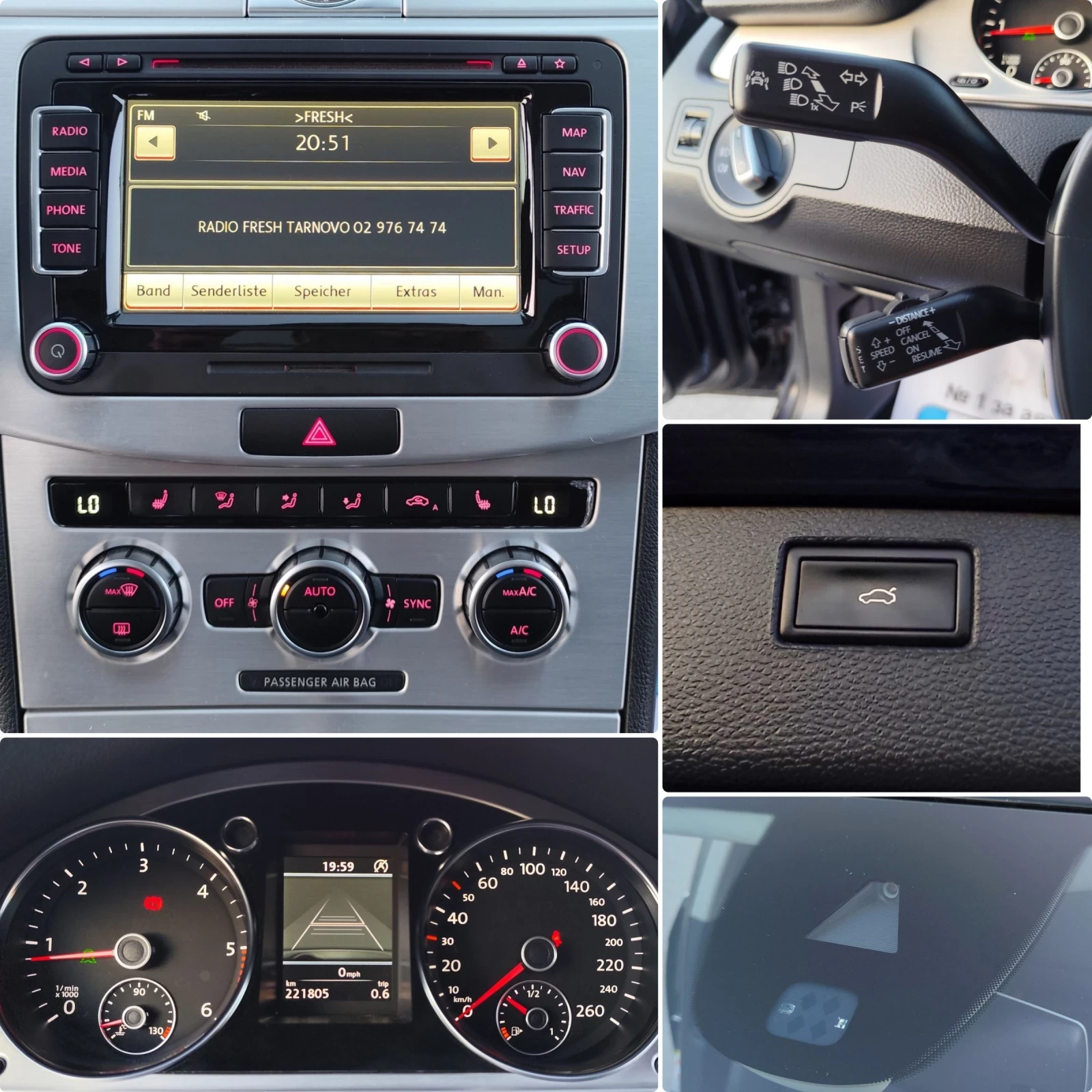 VW Passat 2.0-LED-NAVI-DISTRONIK-KEYLESS-GO-ПАНОРАМА-КАМЕРА, снимка 16 - Автомобили и джипове - 55084126