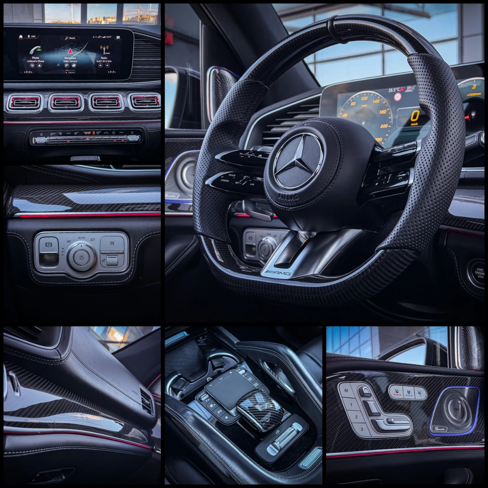 Mercedes-Benz GLS 400 d/GLS 63 AMG OPTIC/360/CARBON/4DBURM/PANO/FULLMAXX, снимка 9 - Автомобили и джипове - 55784252