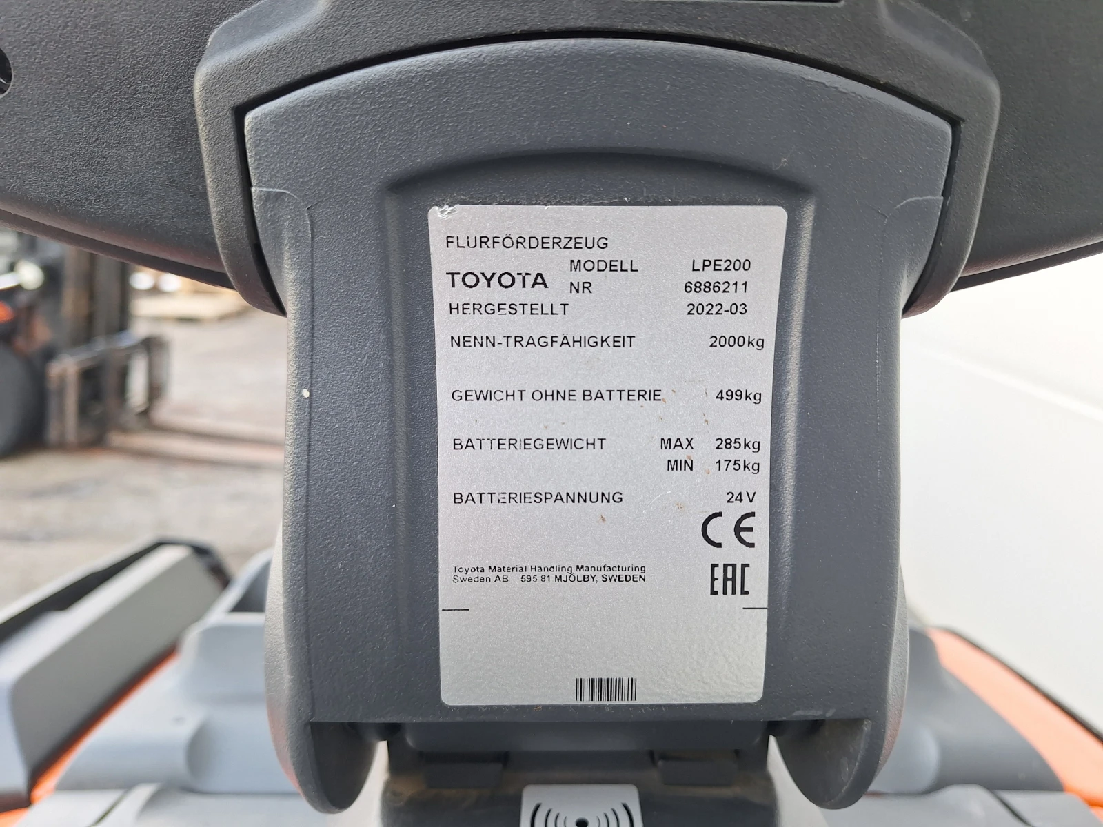 Електрокар Toyota LPE200, снимка 6 - Индустриална техника - 52490470