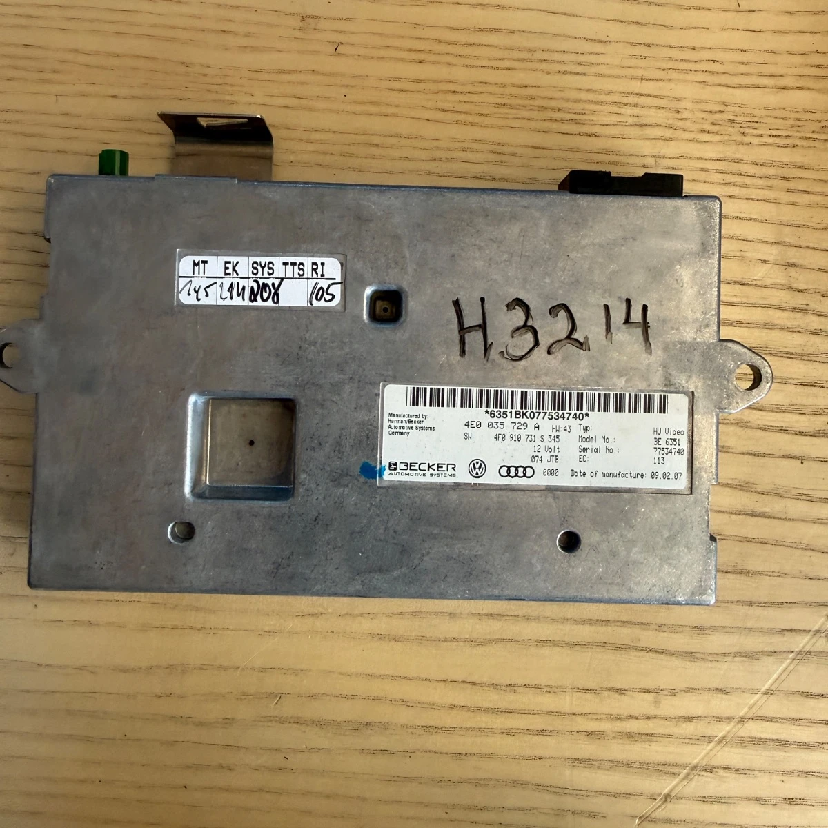 Модул MMI за Audi A6A8Q7 4E0035729A 4F0910731S-3214