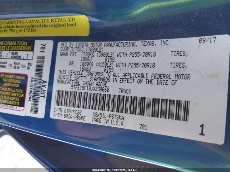 Toyota Tundra 5.7L V-8 DOHC, VVT, 381HP 4X2 Drive, снимка 14 - Автомобили и джипове - 53497691