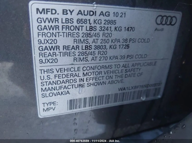 Audi Q7 3.0L V-6 DI, DOHC, VVT, TURBO, 335HP All Wheel Dri, снимка 16 - Автомобили и джипове - 48370823