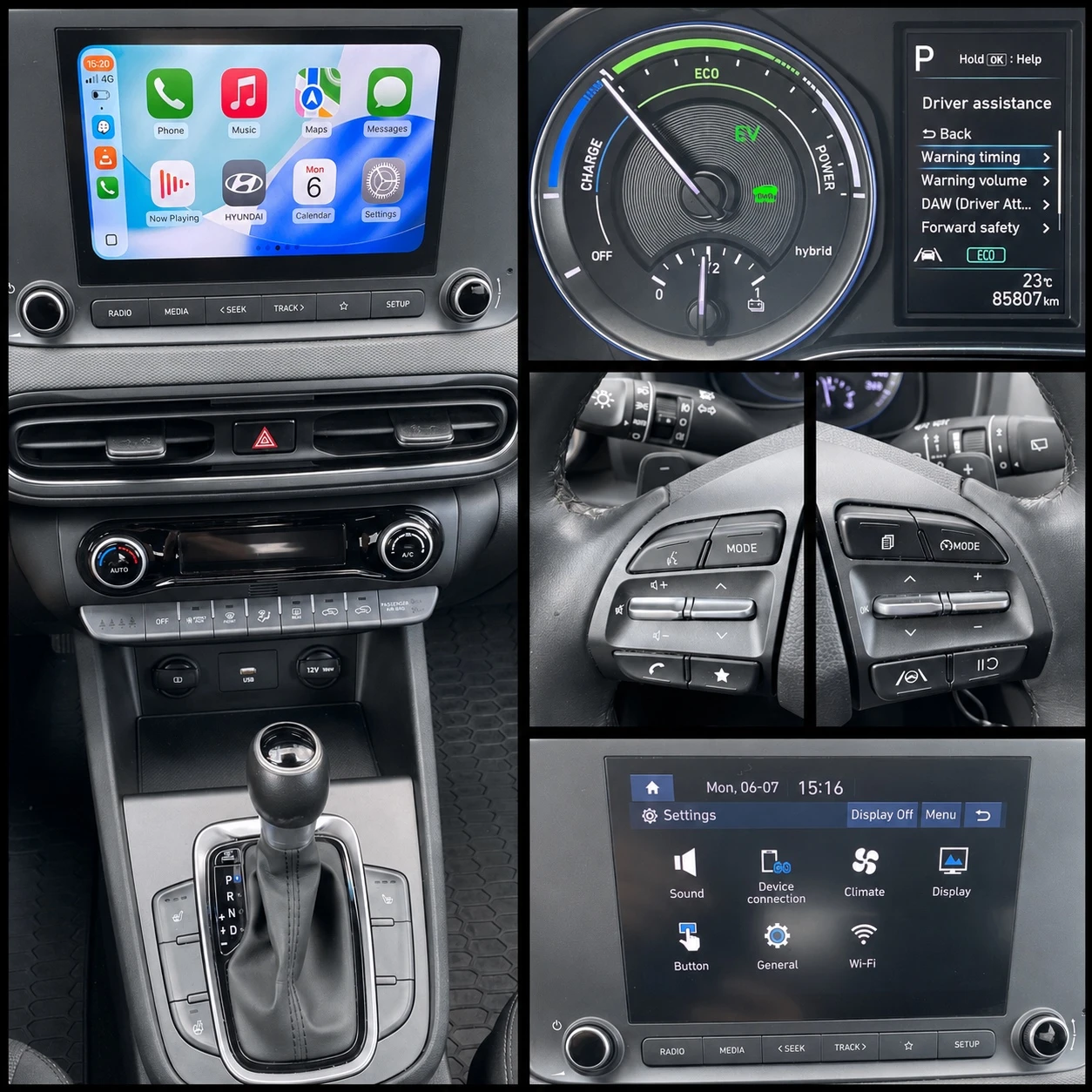 Hyundai Kona 1.6 GDI/ Hybrid/ DCT/Гаранция до 04.2028 , снимка 15 - Автомобили и джипове - 55065450