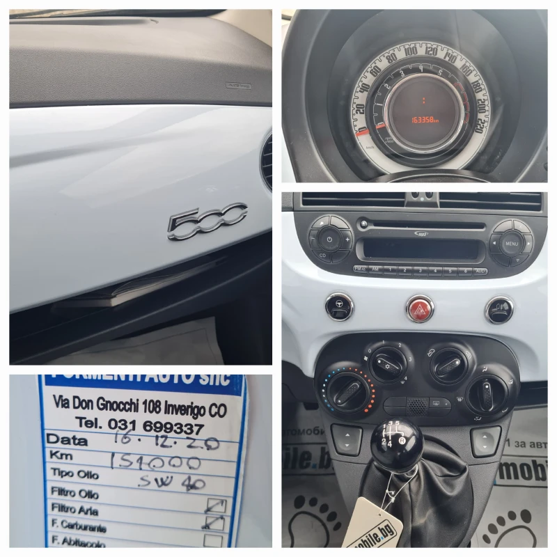 Fiat 500 1.2i!!!TOP!!!TOP!!!, снимка 10 - Автомобили и джипове - 47294231