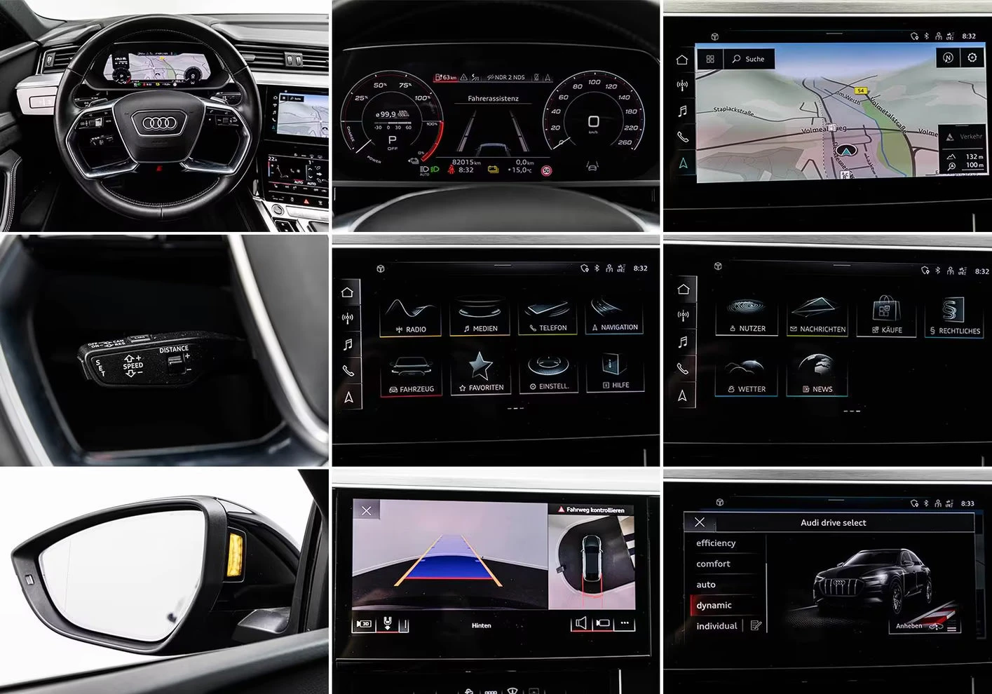 Audi E-Tron SPORTBACK/55/408HP/CAM/DIAMOND/SLINE/BLACK/921z, снимка 15 - Автомобили и джипове - 56295937