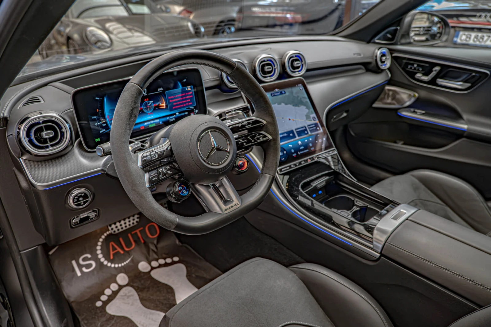 Mercedes-Benz C 63 AMG S E-Perf/Камера 360/Burmester/HuD/Керамика/4Matic+, снимка 9 - Автомобили и джипове - 56133966
