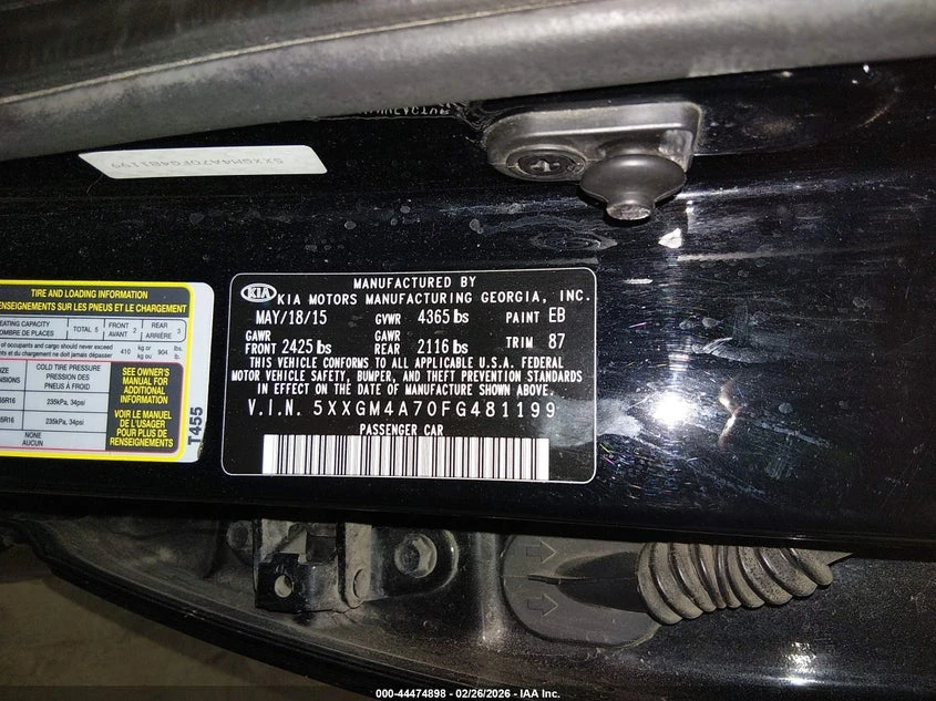 Kia Optima 2.4L I-4 DI, DOHC, VVT, 192HP Front Wheel Drive, снимка 9 - Автомобили и джипове - 53891960