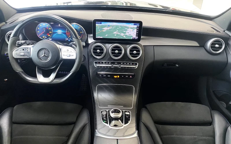Mercedes-Benz C 220 d/AMG/194HP/NIGHT-EDITION/9G/LED/CAM/DIGITAL/756f, снимка 11 - Автомобили и джипове - 51744491