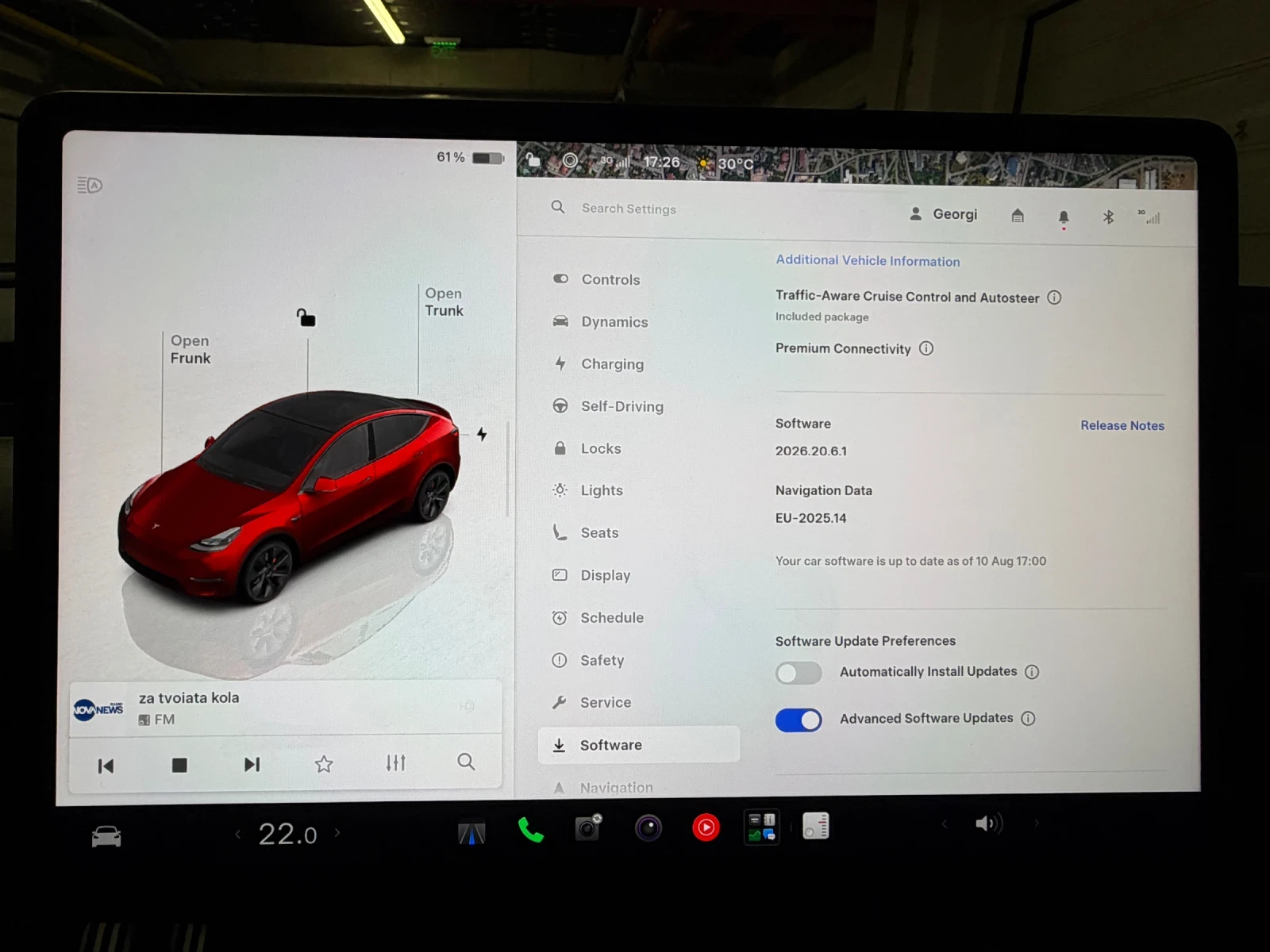 Tesla Model Y 2024 / FSD 4 / 56200 км , снимка 12 - Автомобили и джипове - 55646439