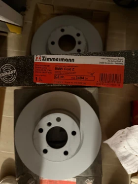 Чисто нови предни дискове Zimmerman /немски/ и накладки комплект TRW испански за БМВ Х3 модел F25 .П, снимка 1