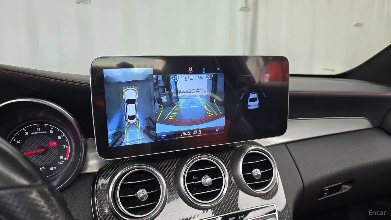 Mercedes-Benz C 63 AMG КОЖА* ПОДГРЕВ* BURMASTER* PANO* 360, снимка 14 - Автомобили и джипове - 55675315