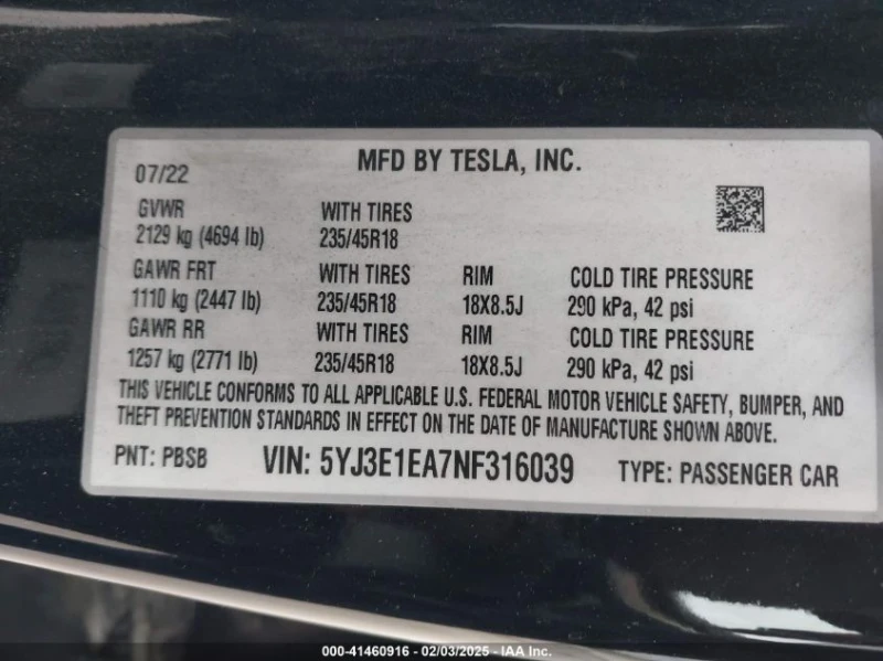 Tesla Model 3 U   U Rear Wheel Drive, снимка 16 - Автомобили и джипове - 49469741