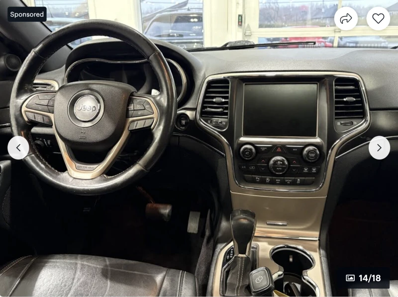 Jeep Grand cherokee LIMITED* 3.6* V6* 8ZF* ПОДГРЕВ* КАМЕРА* КЕЙЛЕС, снимка 9 - Автомобили и джипове - 52839233