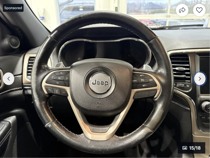 Jeep Grand cherokee LIMITED* 3.6* V6* 8ZF* ПОДГРЕВ* КАМЕРА* КЕЙЛЕС, снимка 10 - Автомобили и джипове - 52839233