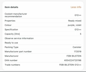 FEBI BILSTEIN Antifreeze purple violet  G12++ , снимка 5