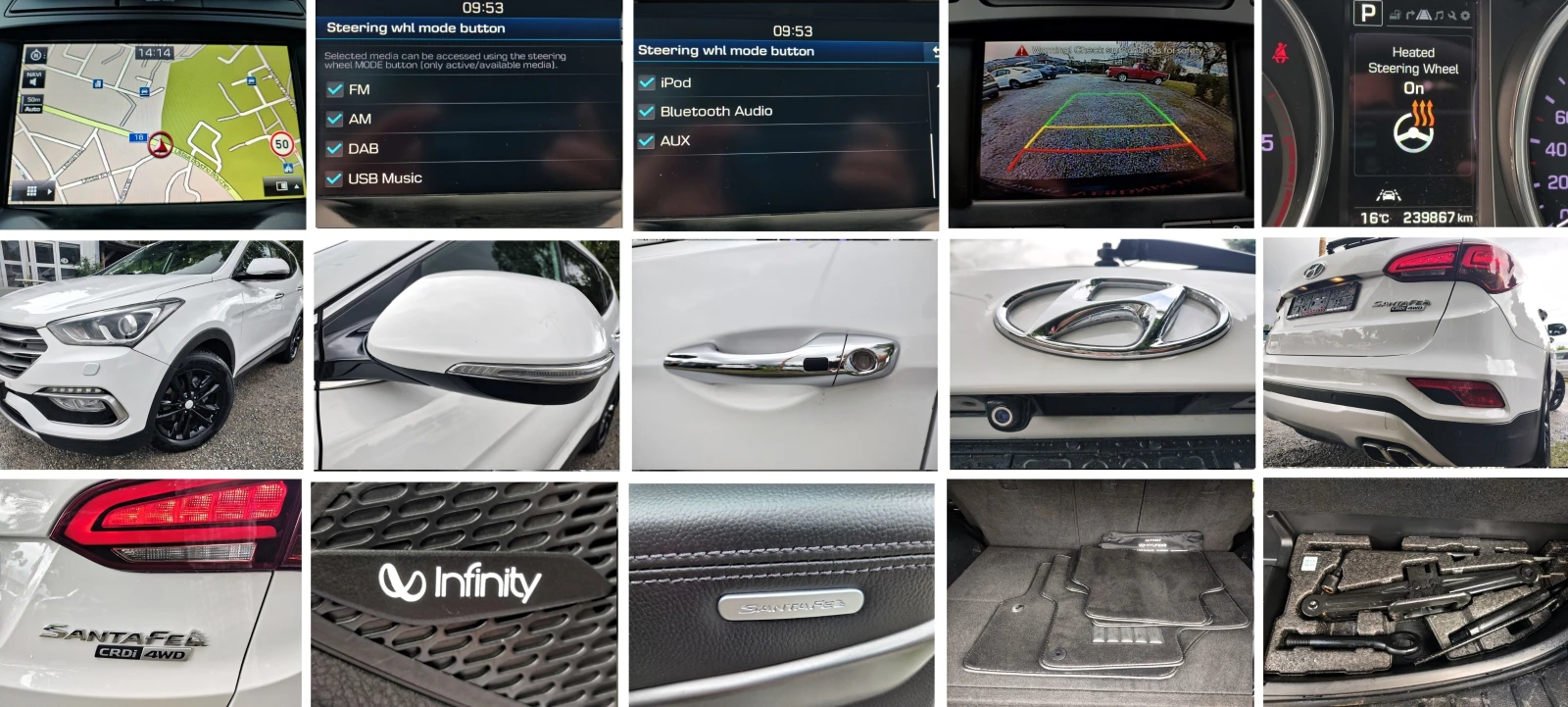 Hyundai Santa fe 2.2D 200hp 4x4 FACELIFT/PANORAMA/KEYLESS/NAVI/LED, снимка 14 - Автомобили и джипове - 54656266