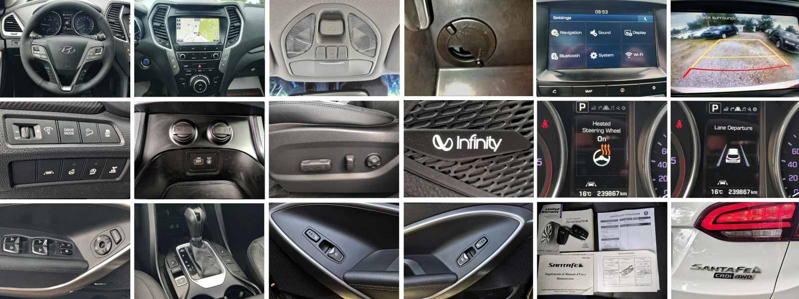 Hyundai Santa fe 2.2D 200hp 4x4 FACELIFT/PANORAMA/KEYLESS/NAVI/LED, снимка 13 - Автомобили и джипове - 54656266