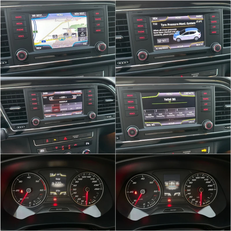 Seat Leon 1.6TDI 6-скор.Нави! Лед! Перфектен!!!, снимка 14 - Автомобили и джипове - 51725734