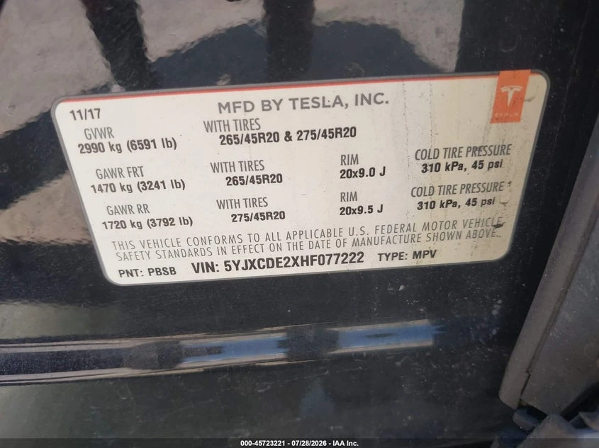 Tesla Model X 75D AWD, снимка 9 - Автомобили и джипове - 55893513
