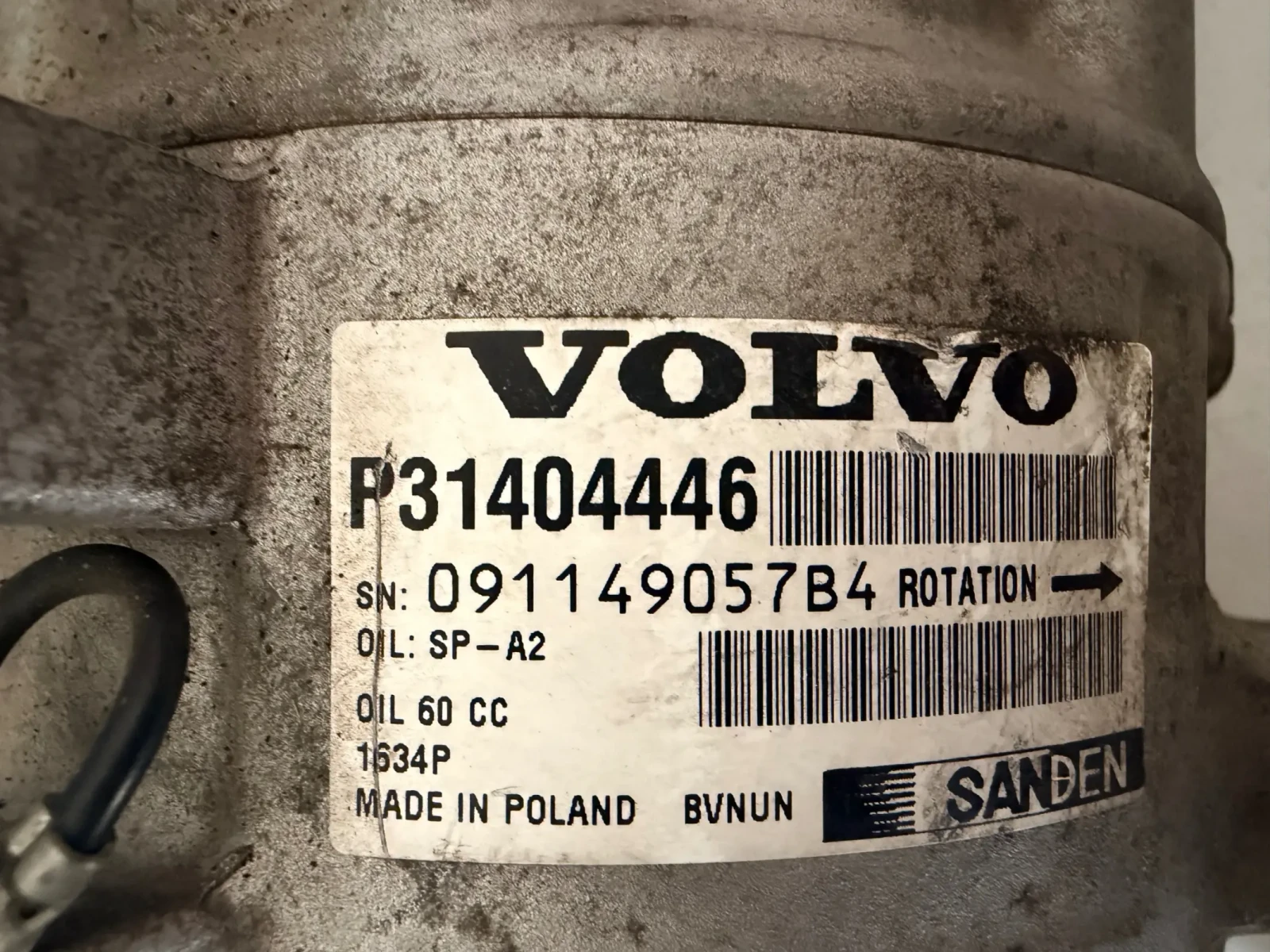 P31404446 Компресор климатик VOLVO S60 2017 P31404446 , снимка 2 - Части - 54180667