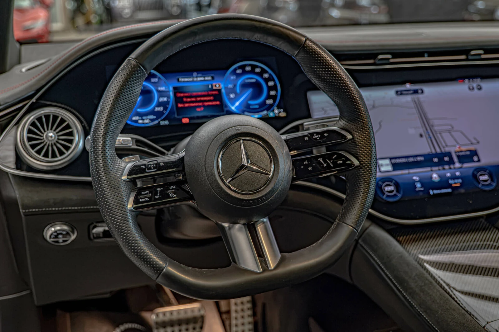 Mercedes-Benz EQS 450+ 125kWh/AMG/HuD/Hyper Screen/Burme./Pano./Карб, снимка 8 - Автомобили и джипове - 55611322