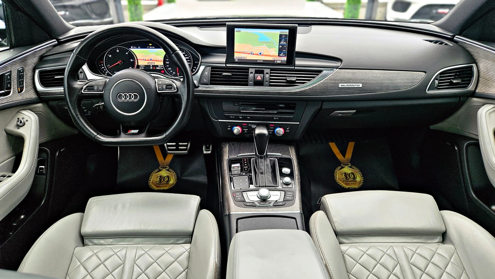 Audi A6 COMPETITION/MATRIX/САМОПАРКИРАНЕ/360CAM/DISTR/LIZI, снимка 9 - Автомобили и джипове - 54519533