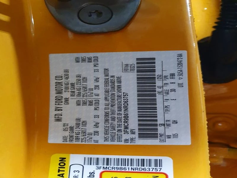 Ford Bronco 1.5L 3 4X4 W/FRONT WHL DRV, снимка 16 - Автомобили и джипове - 53713637