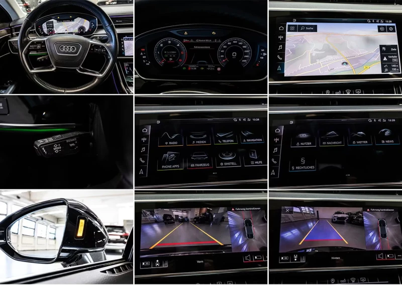 Audi A8 50TDI/QUATTRO/286HP/MTRX/ACC/PANO/360/104g, снимка 15 - Автомобили и джипове - 51328083