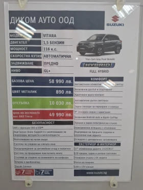 Suzuki Vitara 1.5 FULL HYBRID 2WD GL+ AUTO | Mobile.bg    10