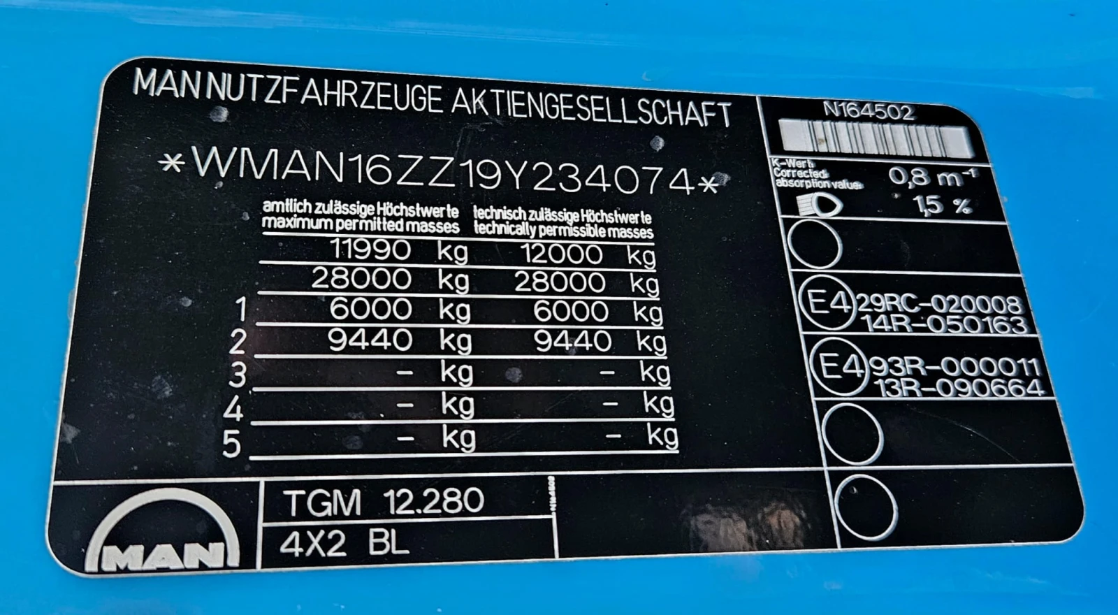 Man Tgm 12.280, 6.30-метра, Внос, , , , снимка 10 - Камиони - 53831077
