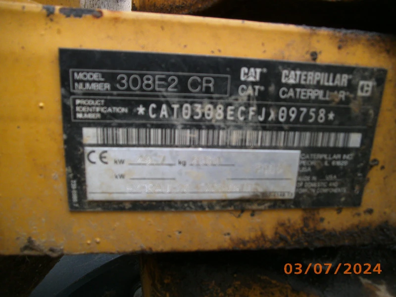 Багер Caterpillar 308E2CR, снимка 12 - Индустриална техника - 47534650