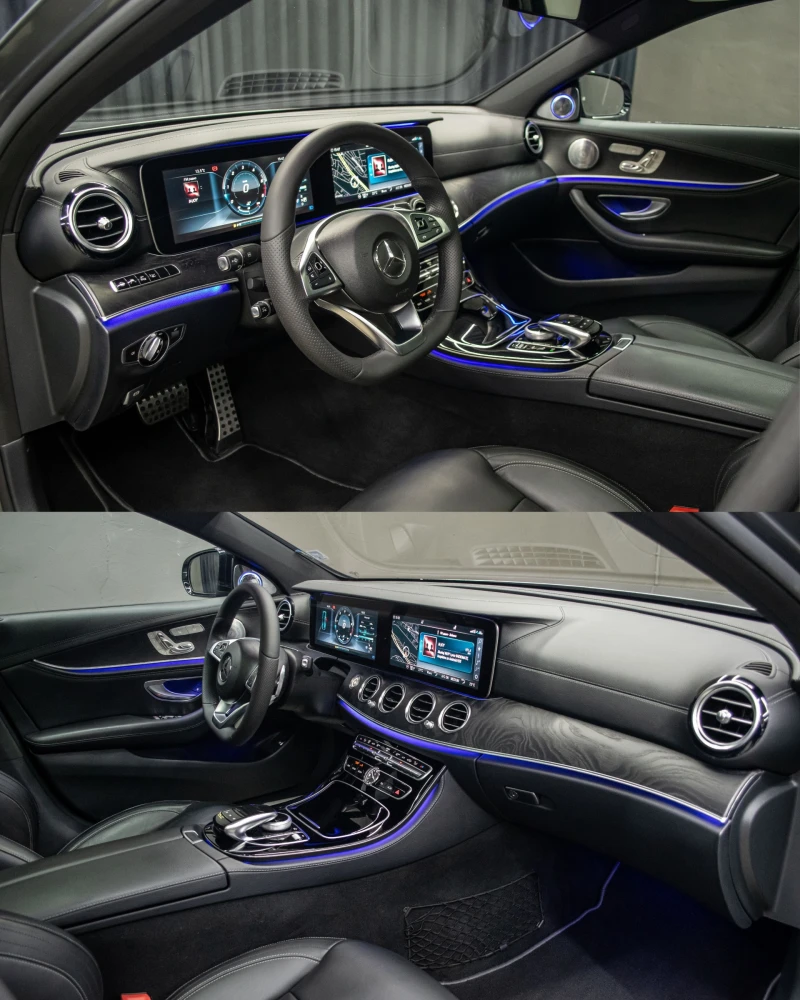 Mercedes-Benz E 350 d/AMG/Burmester/Distronic/HUD/Въздух/Реален пробег, снимка 6 - Автомобили и джипове - 53011108