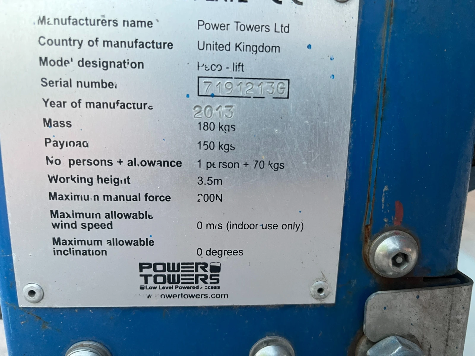 Платформи Друга Power Towers PecoLift, снимка 9 - Индустриална техника - 54990945