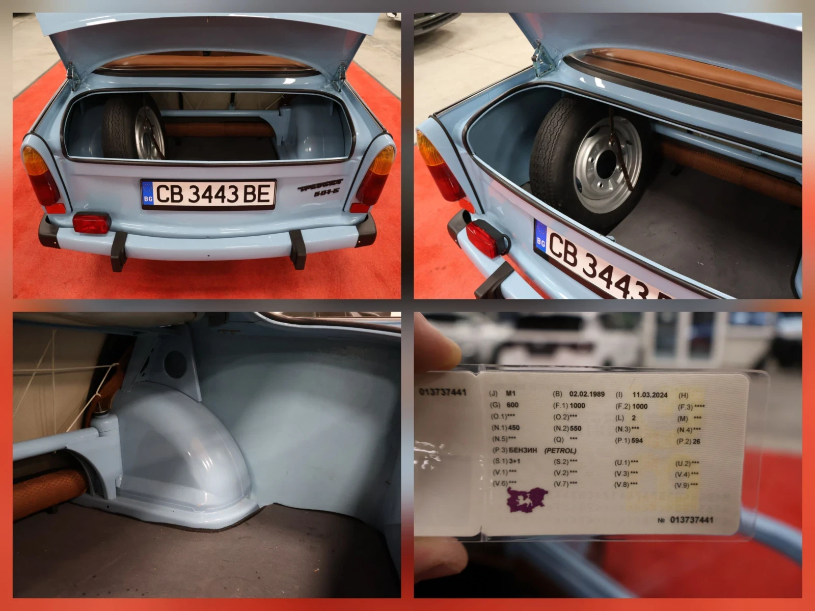Trabant 601 L | Напълно реставриран, снимка 16 - Автомобили и джипове - 56144955